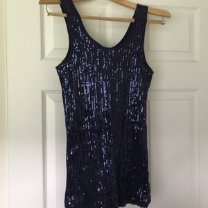 Navy Sequin Charlotte Russe Tank Top